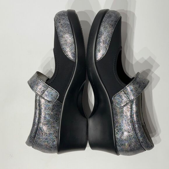 Alegria Women's Jan Mary Jane Wedge Silver Sparkle Leather ~ Size 10.5 (41EU) - Picture 10 of 14